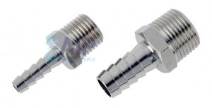 Hose Tail - Brass (Nickel Plated) BSPT 1/8