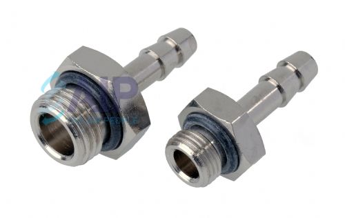 Hose Tail - Brass (Nickel Plate) BSPP M5-1/2