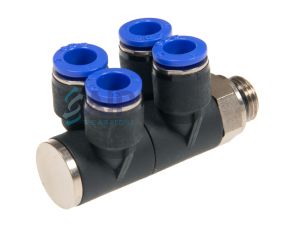 Push In Male Stud Double Branch Banjo BSPP 4-12mm