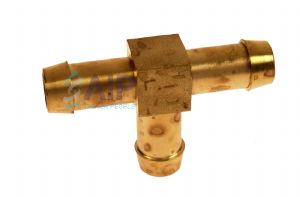 Hose Tail Barb Tee - Brass  1/4